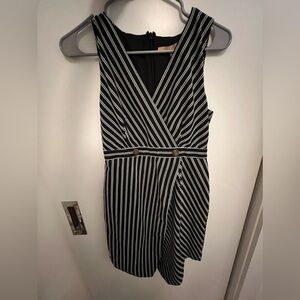 Anthropologie striped wrap black white stripe dress XS